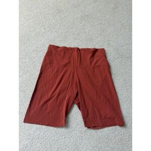 Nike Yoga Shorts Size L Rust Orange Dri-FIT High Waisted